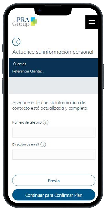 Paso 5 Actualiza y confirma tus datos personales