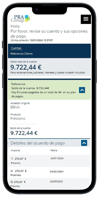 Paso 8 Tendrás acceso al detalle de tus cuotas